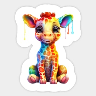 Rainbow Baby Giraffe Sticker